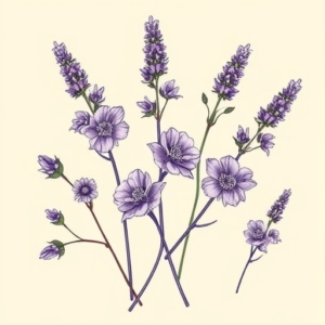 Multiple Lavender Tattoo