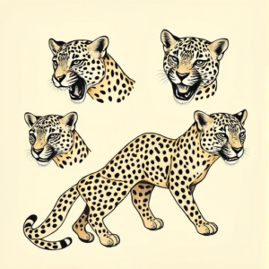 Multiple Leopard Tattoo