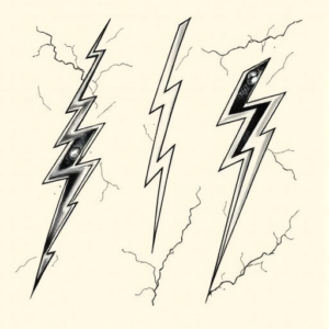 Multiple Lightning Tattoo