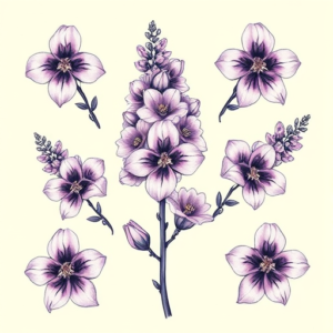 Multiple Lilac Tattoo