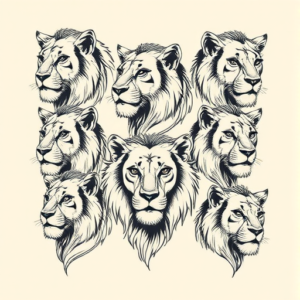 Multiple Lioness Tattoo