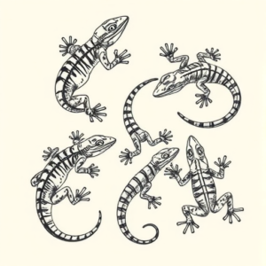 Multiple Lizard Tattoo