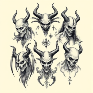 Multiple Maleficent Tattoo