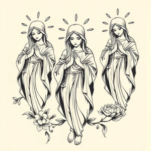 Multiple Mary Tattoo
