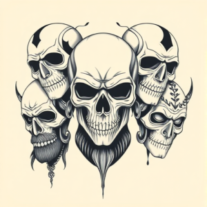 Multiple Mask Tattoo