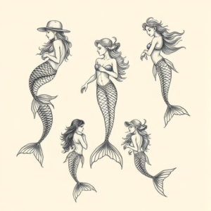 Multiple Mermaid Tattoo