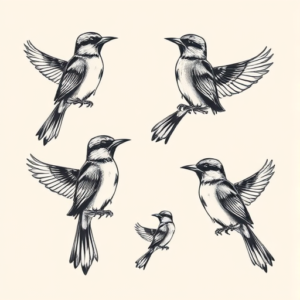 Multiple Mockingbird Tattoo