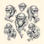 Multiple Monkey Tattoo