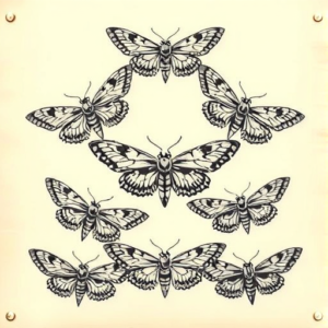 Multiple Moth Tattoo