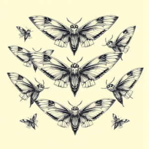 Multiple Mothman Tattoo