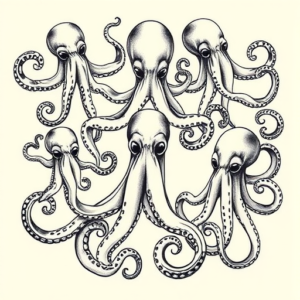 Multiple Octopus Tattoo
