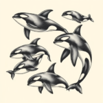 Multiple Orca Tattoo