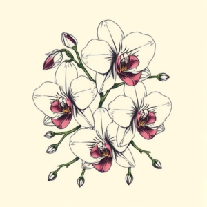 Multiple Orchid Tattoo