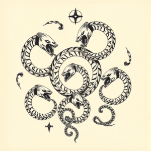 Multiple Ouroboros Tattoo