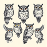 Multiple Owl Tattoo