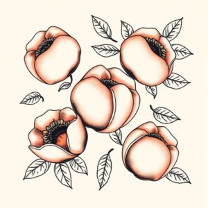 Multiple Peach Tattoo