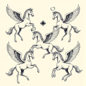 Multiple Pegasus Tattoo