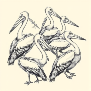 Multiple Pelican Tattoo