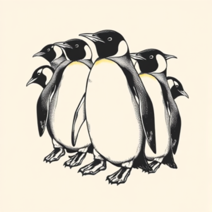 Multiple Penguin Tattoo