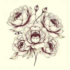 Multiple Peony Tattoo