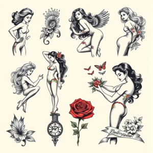 Multiple Pinup Tattoo