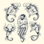 Multiple Poseidon Tattoo