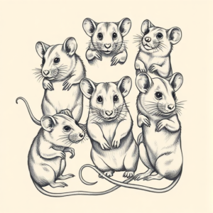 Multiple Rat Tattoo
