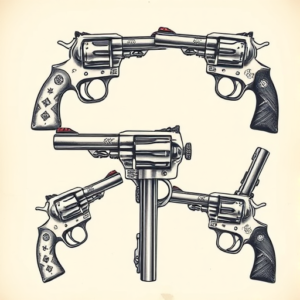 Multiple Revolver Tattoo