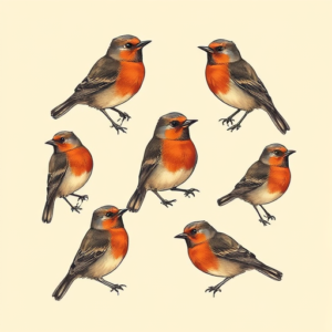 Multiple Robin Tattoo