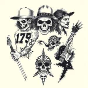 Multiple Rockstar Tattoo
