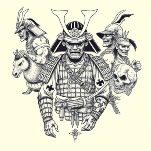 Multiple Samurai Tattoo