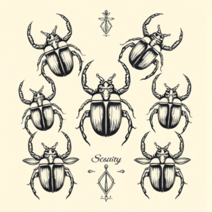 Multiple Scarab Tattoo