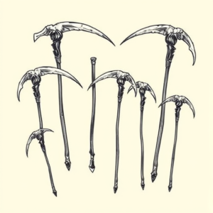 Multiple Scythe Tattoo