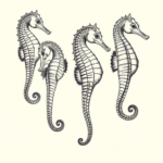 Multiple Seahorse Tattoo