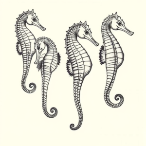Multiple Seahorse Tattoo