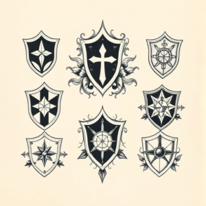 Multiple Shield Tattoo