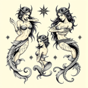 Multiple Siren Tattoo