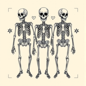 Multiple Skeleton Tattoo