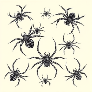 Multiple Spider Tattoo