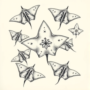 Multiple Stingray Tattoo