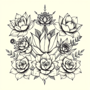 Multiple Succulent Tattoo