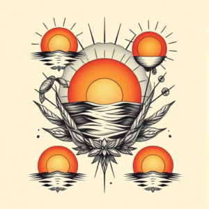 Multiple Sunset Tattoo