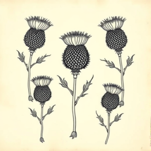 Multiple Thistle Tattoo