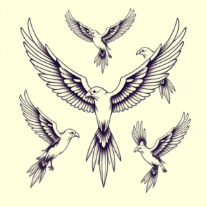 Multiple Thunderbird Tattoo