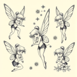 Multiple Tinkerbell Tattoo