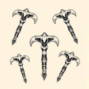 Multiple Tomahawk Tattoo