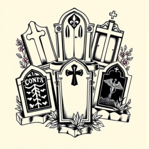 Multiple Tombstone Tattoo
