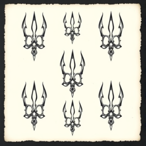 Multiple Trident Tattoo
