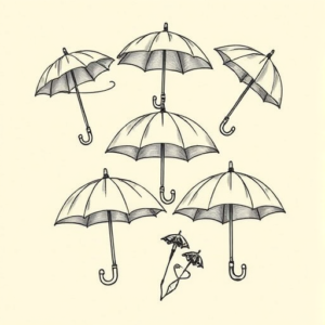 Multiple Umbrella Tattoo