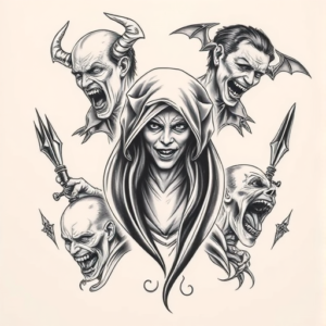 Multiple Vampire Tattoo